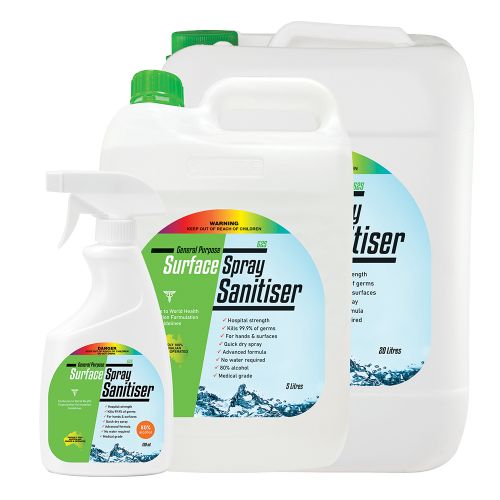 General Purpose Surface Spray Sanitiser available in 3 sizes