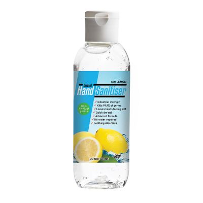 Instant Hand Sanitiser - Lemon in 60ml squeeze bottle